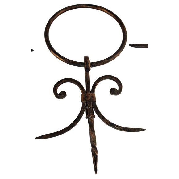 Rustic Metal Towel Bar & Towel Ring Set With Scroll Design For Country Western H - Picture 9 of 10